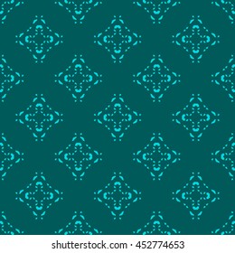 Cyan abstract background, striped textured geometric seamless pattern