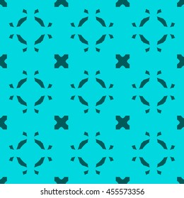 Cyan abstract background, striped textured geometric seamless pattern