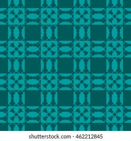 Cyan abstract background, striped textured geometric seamless pattern