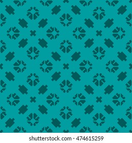 Cyan abstract background, striped textured geometric seamless pattern