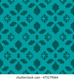 Cyan abstract background, striped textured geometric seamless pattern