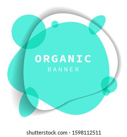 Cyan abstract fluid shapes. Flowing liquid form, transparent elements with shades, flux organic lines. Template for brochures, logos, banners. Vector illustration