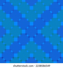 Cyan Abstract Geometric Ornament. Seamless background for fabrics, textiles, packaging and wallpaper. Vector illustration.