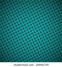 Cyan abstract technology background with seamless cross perforated pattern for web sites, user interfaces (UI), applications (apps) and business presentations. Vector illustration.