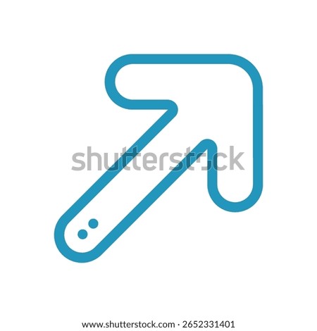 Cyan Arrow Pointing Up and to the Left with Rounded Corners and 