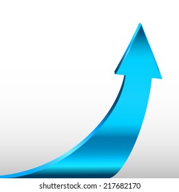 Cyan arrow and white background