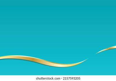 Cyan background with gold lines