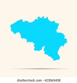 cyan Belgium Map Illustration