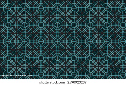 Cyan and black  thin line seamless vector pattern. Geometric floral linear flower tile pattern. Luxurious oriental art deco texture background. cyan  lines on white background wedding design.
