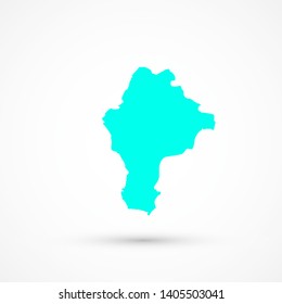 Cyan blank vector Donetsk Peoples Republic map. Isolated on white background.