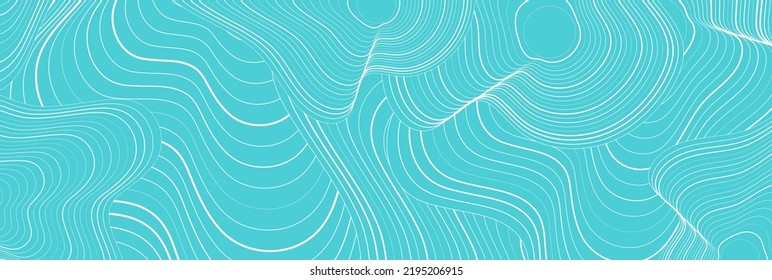 Fondo abstracto azul cian con patrón ondulado refractado blanco. Diseño de banner vectorial geométrico