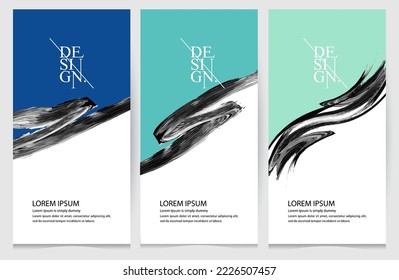 cyan, blue, banner design, brush Modern abstract covers set. Cool gradient shapes composition. Usable for banner, cover, and web, cover header background for website design, Social Media, eps 10