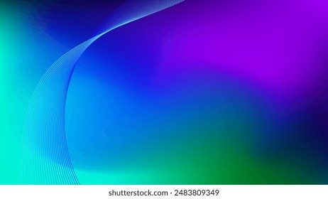 Cyan and blue blended lines with cyan and purple gradient mesh abstract background nice for wallpaper ,banner or card