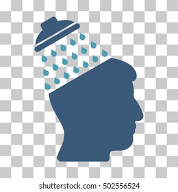 Cyan And Blue Brain Shower interface icon. Vector pictogram style is a flat bicolor symbol on chess transparent background.