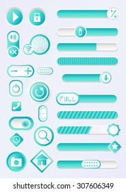 Cyan Blue Buttons