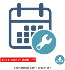 Cyan And Blue Calendar Setup EPS vector icon. Illustration style is flat iconic bicolor symbol on a white background.