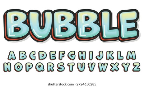Cyan Blue Cartoon Bubble Effect