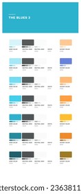 Cyan blue color palette in 7 different shades