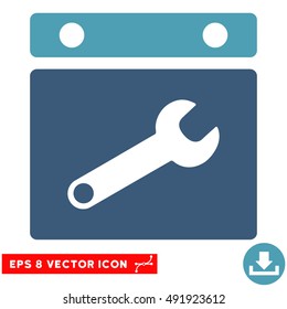 Cyan And Blue Date Options EPS vector pictogram. Illustration style is flat iconic bicolor symbol on a white background.
