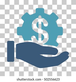 Cyan And Blue Development Service interface pictogram. Vector pictogram style is a flat bicolor symbol on chess transparent background.