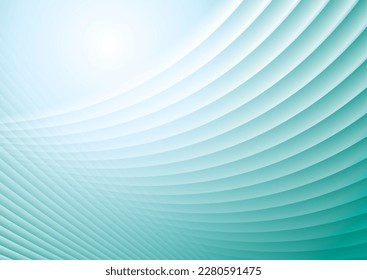Cyan blue glossy smooth waves abstract background. Vector design