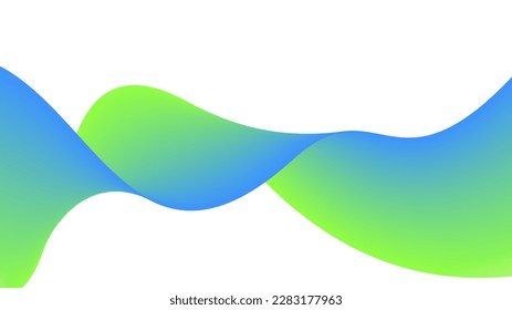 Cyan blue green Abstract flowing wavy gradient. ribbon vector illustration.