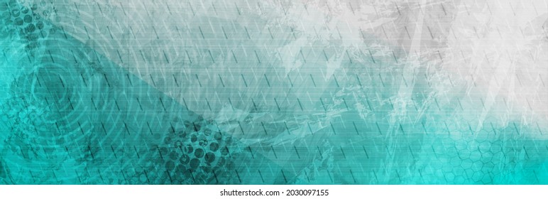 türkiser blauer Grunge, technischer, abstrakter Hintergrund. Vektorbanner-Design