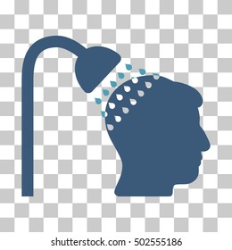 Cyan And Blue Head Shower toolbar icon. Vector pictogram style is a flat bicolor symbol on chess transparent background.