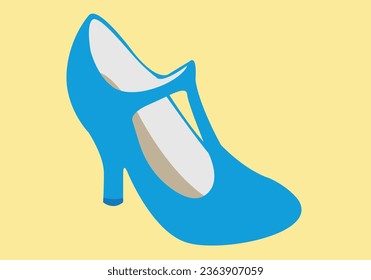 Cyan Blue heel shoe fashion