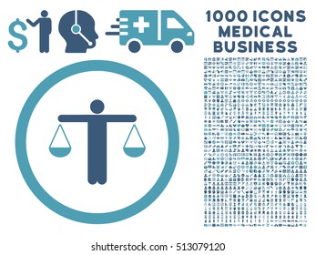 Cyan And Blue Lawyer vector bicolor rounded icon. Image style is a flat icon symbol inside a circle, white background. Bonus set contains 1000 healthcare business pictographs.