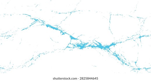 Cyan blue marble vein pattern silhouette on a solid white background