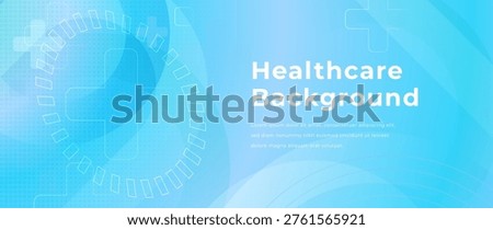 Cyan blue medical gradient background. Transparent crosses, subtle geometric shapes. Futuristic healthcare design. Soft light and clean layout for telemedicine, hospitals, digital health presentations