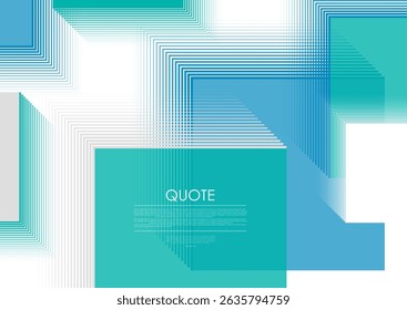 Cyan blue minimal abstract geometric background with squares and linear pattern. Vector tech design