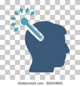 Cyan And Blue Optical Neural Interface interface toolbar icon. Vector pictogram style is a flat bicolor symbol on chess transparent background.