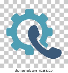 Cyan And Blue Phone Configuration interface toolbar pictogram. Vector pictogram style is a flat bicolor symbol on chess transparent background.