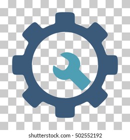 Cyan And Blue Service Tools toolbar pictogram. Vector pictograph style is a flat bicolor symbol on chess transparent background.