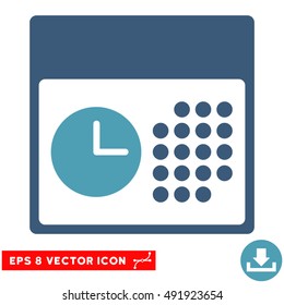 Cyan And Blue Time and Date EPS vector icon. Illustration style is flat iconic bicolor symbol on a white background.