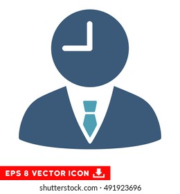 Cyan And Blue Time Manager EPS vector pictograph. Illustration style is flat iconic bicolor symbol on a white background.
