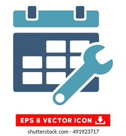 Cyan And Blue Timetable Options EPS vector pictogram. Illustration style is flat iconic bicolor symbol on a white background.