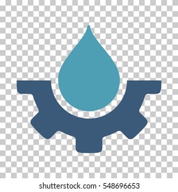Cyan And Blue Water Service interface icon. Vector pictogram style is a flat bicolor symbol on chess transparent background.