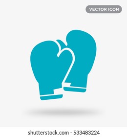 Cyan boxing gloves icon illustration isolated vector sign symbol