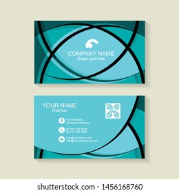 Cyan business card background. Vector illustration.