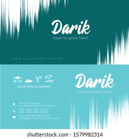 Cyan business card set. Vector illustration.