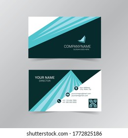 Cyan Business card vector. Vector illustration.