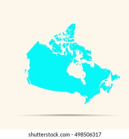 Cyan Canada Map Illustration