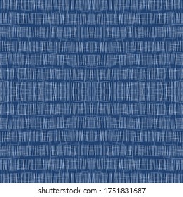 Cyan Chevron Modern Vector Seamless Pattern. Indigo Geometric Cage Background. Tablecloth Tartan Backdrop. Cornflower Square Checkered Pattern.