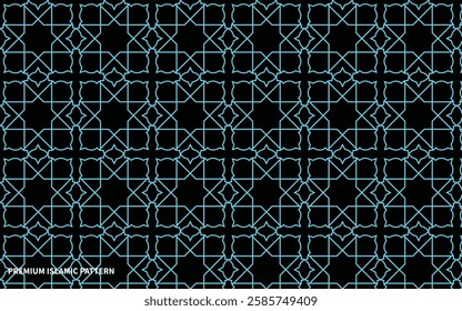 Cyan color Islamic Pattern Design.Premium Islamic Pattern Design with vector. 