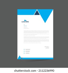 cyan colored letterhead design for any company use