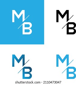 farbiges Cyan-Logo mit M und B