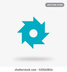 Cyan cutting flying weapon icon illustration isolated vector sign symbol